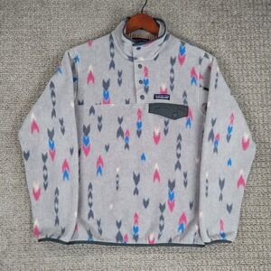 Patagonia Synchilla Snap T Fleece Pullover Arrows Aztec Gray Womens Small‎ S